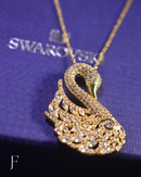 Colar SWA Feminino Dourado ou Prata Cisne Cravejado