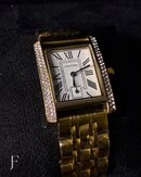 Relógio CARTIE. Feminino 3 Cores Retangular Cravejado Algarismos Romanos